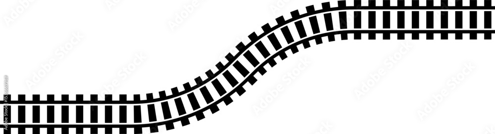 Poster railway train track vector route. rail line, subway map, and railroad elements for game ui and graph