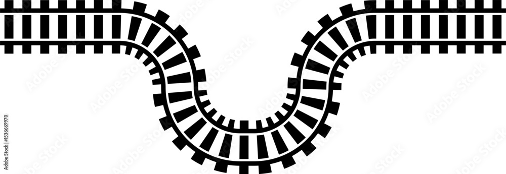 Poster railway train track vector route. rail line, subway map, and railroad elements for game ui and graph