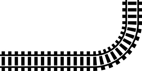 Railway train track vector route. Rail line, subway map, and railroad elements for game UI and graphic design icon set easy to edit. Rail pattern round circular curve railroad path icon