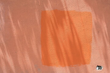 Orange Wall with Square and Shadows