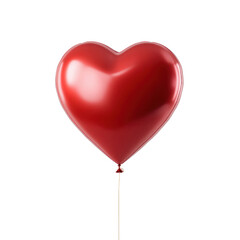 Shiny Heart-Shaped Balloon Floating Against a Transparent Background for Celebration and Decoration Use Transparent background or png