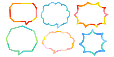 アウトライン化していない吹き出しセット　Non-outlined speech bubble set