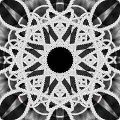 lace doily on black