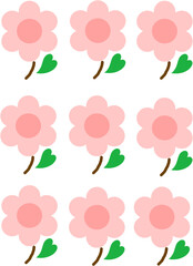 Obraz premium set of Pink floral patterns are used as motifs on various materials.