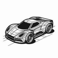 Naklejka premium Car design blueprint