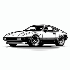 Obraz premium Vintage sports coupe illustration