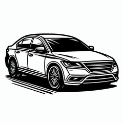 Obraz premium Sedan car sketch