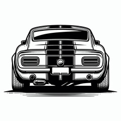 Rear view car sketch