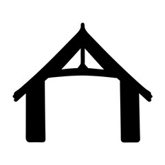 Abstract Architectural Silhouette Resembling an Entrance or Gateway in Bold Black