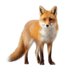 Fototapeta premium Majestic Red Fox Standing Gracefully in Natural Habitat Under Soft Light, Captivating Wildlife Photography Transparent background or png