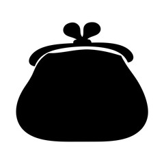 Obraz premium Simple black and white coin purse image illustrating old fashion money style