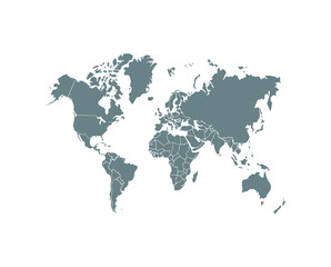 Fototapeta premium World map silhouette with country borders