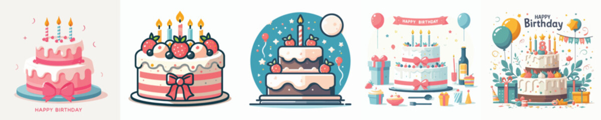 vector of a birthday cake
