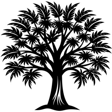 palm, tree, tropical, beach, vector, nature, coconut, illustration, silhouette, summer, plant, leaf, palm tree, travel, island, landscape, design, palmtree, palms, green, sun, branch, sea, leaves, bea