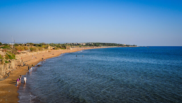 The beach in Side, Turkey