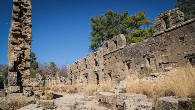 The ruins of Seleukeia (Lyrbe) Ancient City in Turkey
