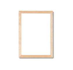 Obraz premium wooden photo frame on Transparent Background .Cut-Out Clipping Path With Adobe Photoshop Pen Tool . PNG Transparent Frame