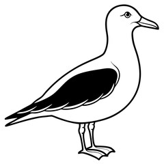 Silhouette of a Blue Seagull in Flight – Minimalist Bird Outline, Coastal Wildlife Symbol, Ocean Theme Art, Elegant Avian Shape, Flying Seabird, Isolated Marine
