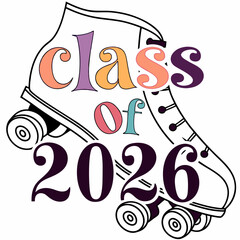 Class of 2026 roller skate graduation design