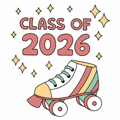 Class of 2026 roller skate graduation design element