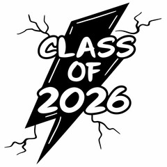 Class of 2026 graduation lightning bolt design