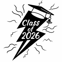 Class of 2026 graduation lightning bolt design