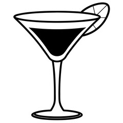 Silhouettes of a Pink Cocktail Glass and Green Coconut Drink – Tropical Beverage Icons, Summer Party Drinks, Minimal Bar Illustration, Exotic Refreshments, Vector Clipart for Design Use
