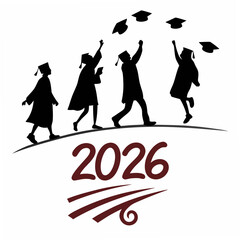 2026 graduation silhouettes, class of 2026, celebrating success