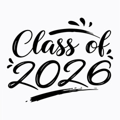 Class of 2026 graduation design element png