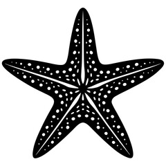 Silhouette of a Starfish on White Background – Marine Life Symbol, Minimalist Ocean Animal Design, Beach Sea Creature Icon, Nautical Theme, Coastal Illustration, Underwater Wildlife Concept
