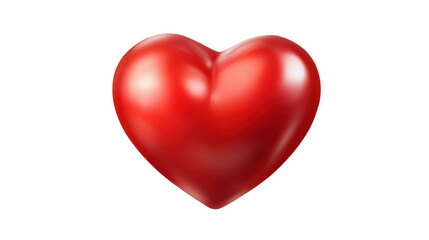 Fresh red tomato in unique heart shape symbolizing love and healthy food concept isolated on white background