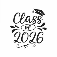 Class of 2026 graduation design element png