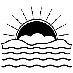 Silhouette of a Sun with Yellow Rays – Bright Sun Icon, Minimalist Solar Symbol, Abstract Sunshine Illustration, Radiant Energy Concept, Summer Graphic, Isolated Vector for Design and Branding
