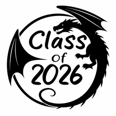 Class of 2026 dragon graduation design element