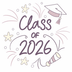 Obraz premium Class of 2026 graduation celebration design
