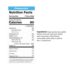 Cheesecake Nutrition Label Template – Editable Food Facts Panel with Ingredients & Daily Values
