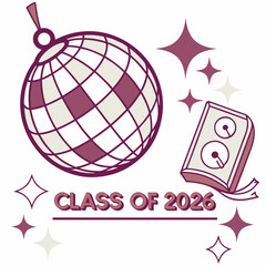 Class of 2026 graduation party disco ball design