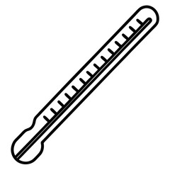 Silhouette of a Thermometer on White Background – Medical Icon, Temperature Measurement Symbol, Healthcare Concept, Minimalist Thermometer Shape, Fever Detection, Isolated Diagnostic Tool
