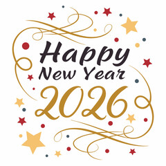 Happy new year 2026 festive celebration design