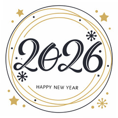 Elegant 2026 happy new year design element