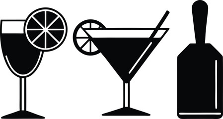 martini glass with a cocktail