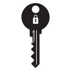 Simple Key Illustration Representing Security Access and Solutions