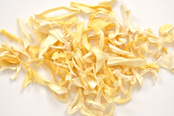 Tropical Dehydrated Fruit, Natural Plant-Based Superfood Texture Background.