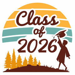 Class of 2026 graduation sunset design