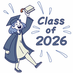 Happy graduate celebrating class of 2026