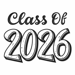 Class of 2026 graduation design vector illustration