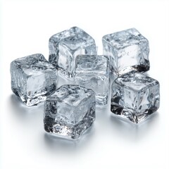 Obraz premium Ice Cubes Isolated on White Background