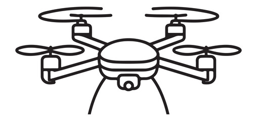 Drone Silhouette Illustration Top View Modern Technology Design