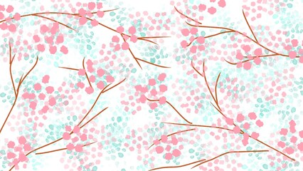 Seamless floral pattern with soft cherry blossoms on a pastel background. Ideal for spring designs, wedding invitations, fabric prints, and seasonal decor.