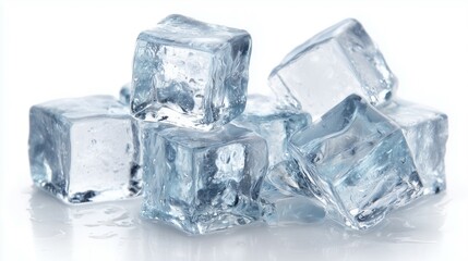 Ice Cubes Isolated on White Background